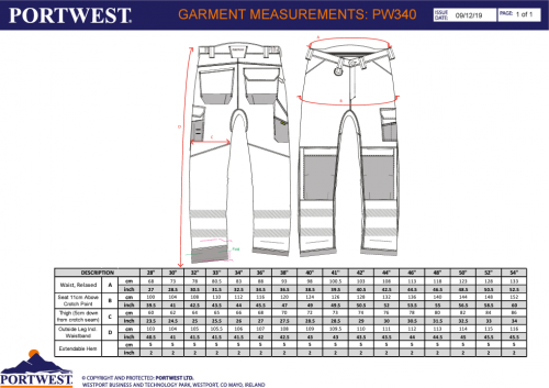 Pantaloni de lucru Hi-Vis, portocaliu/negru short, small, PW3, Portwest